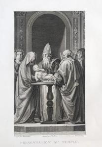 "Apresentação no Templo" - Gravura a buril - Guttenberg Heinrich - 1789